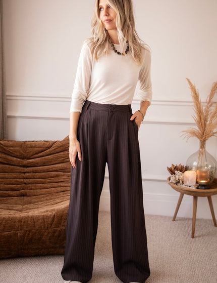 Between The Lines Dark Walnut - Broek - ellemilla