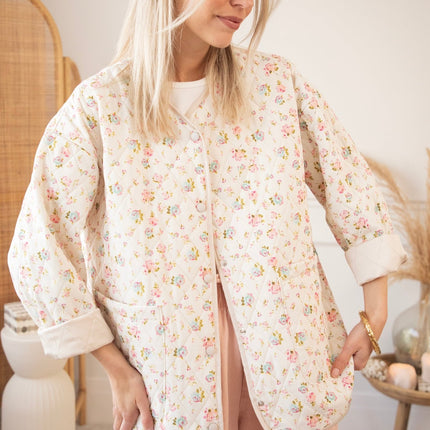 Blooming Quilt Beige/Pink - Jacket - ellemilla