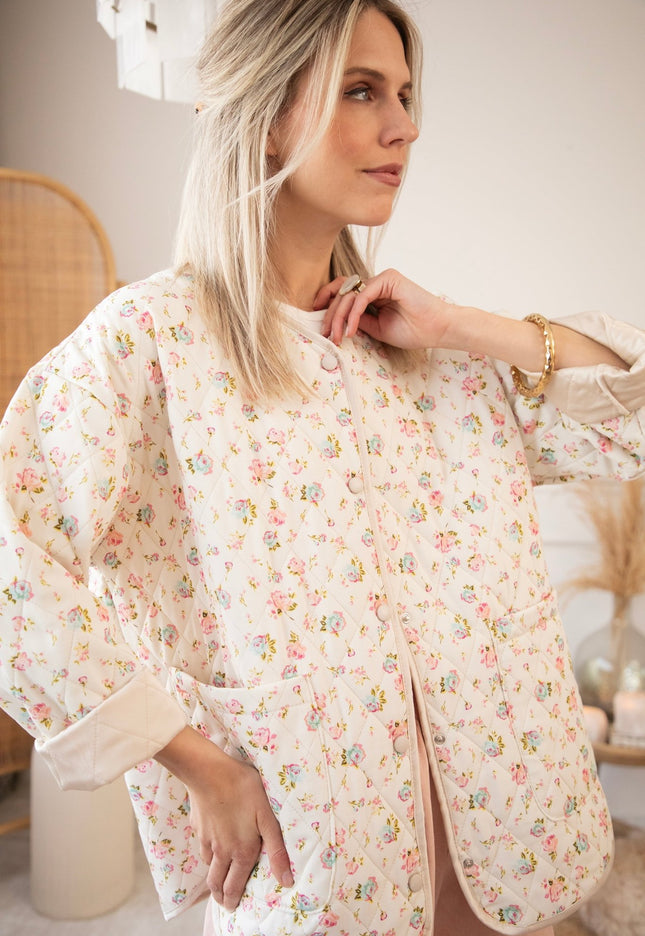 Blooming Quilt Beige/Pink - Jacket - ellemilla