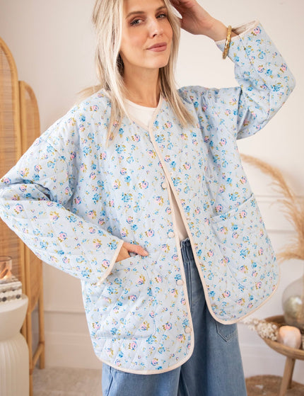 Blooming Quilt Soft Blue/Pink - Jacket - ellemilla