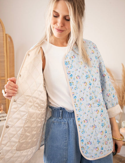 Blooming Quilt Soft Blue/Pink - Jacket - ellemilla