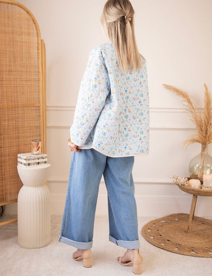 Blooming Quilt Soft Blue/Pink - Jacket - ellemilla