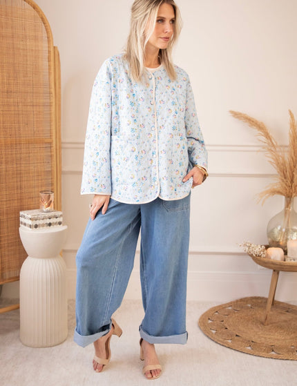 Blooming Quilt Soft Blue/Pink - Jacket - ellemilla