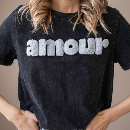 Bonjour Mon Amour Dark Grey - T-Shirt - ellemilla