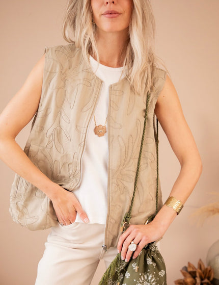 Botanic Path Light Kaki - Jacket/vest - ellemilla