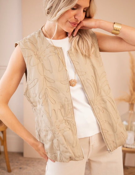 Botanic Path Light Kaki - Jacket/vest - ellemilla