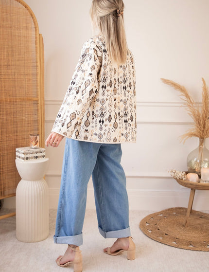 Botanical Quilt Beige/Black - Jacket - ellemilla