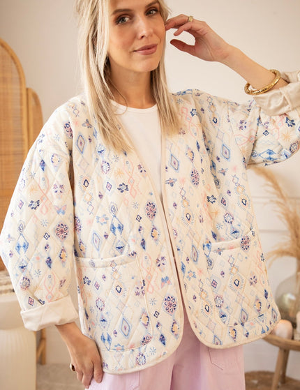 Botanical Quilt Beige/Blue - Jacket - ellemilla
