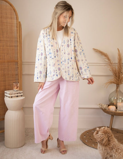 Botanical Quilt Beige/Blue - Jacket - ellemilla