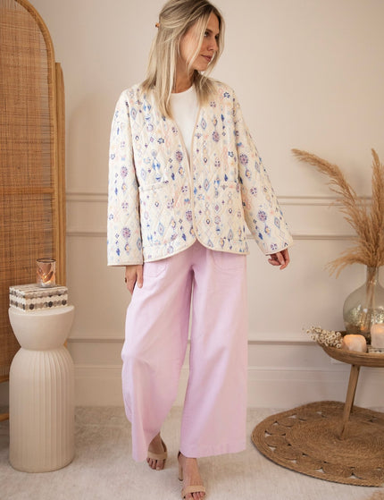 Botanical Quilt Beige/Blue - Jacket - ellemilla