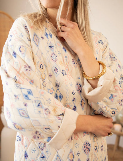 Botanical Quilt Beige/Blue - Jacket - ellemilla