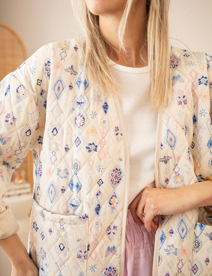 Botanical Quilt Beige/Blue - Jacket - ellemilla