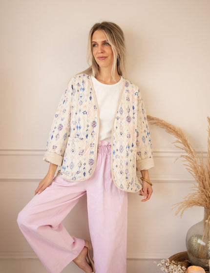 Botanical Quilt Beige/Blue - Jacket - ellemilla