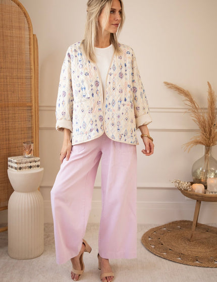 Botanical Quilt Beige/Blue - Jacket - ellemilla