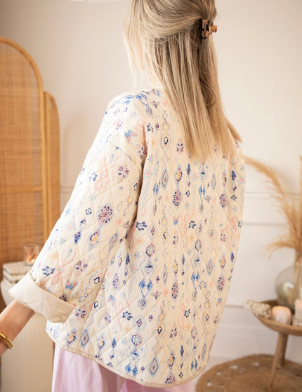 Botanical Quilt Beige/Blue - Jacket - ellemilla