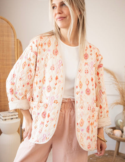 Botanical Quilt Beige/Pink - Jacket - ellemilla