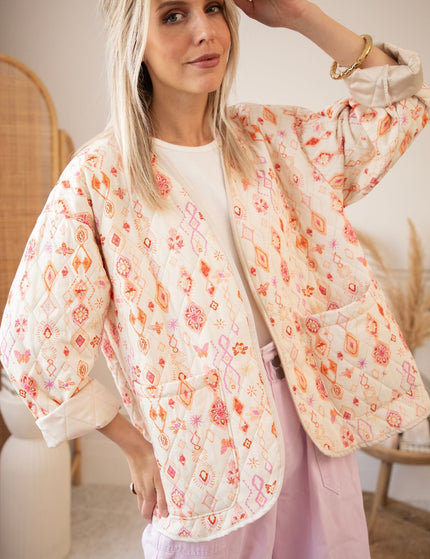 Botanical Quilt Beige/Pink - Jacket - ellemilla