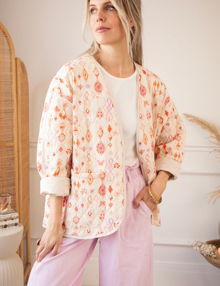 Botanical Quilt Beige/Pink - Jacket - ellemilla