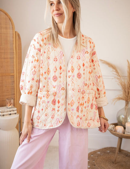Botanical Quilt Beige/Pink - Jacket - ellemilla