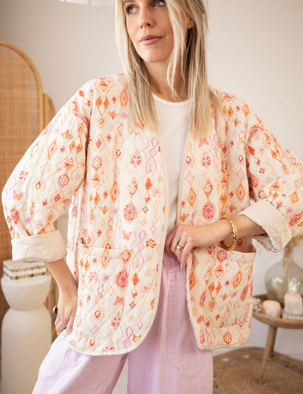 Botanical Quilt Beige/Pink - Jacket - ellemilla