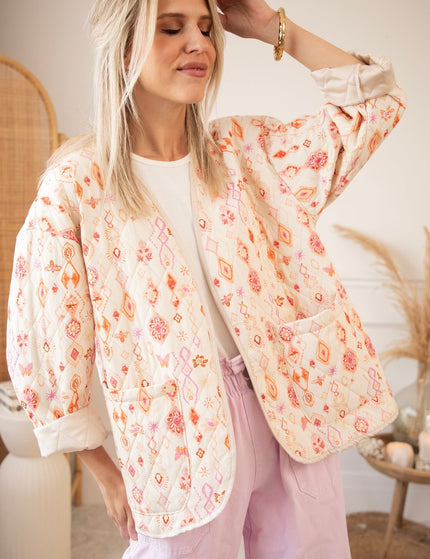 Botanical Quilt Beige/Pink - Jacket - ellemilla