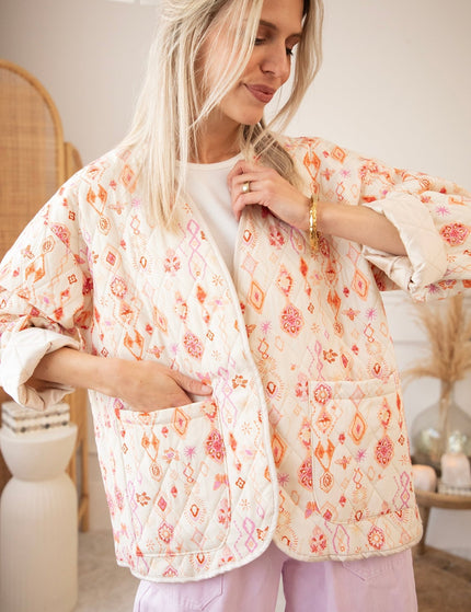 Botanical Quilt Beige/Pink - Jacket - ellemilla