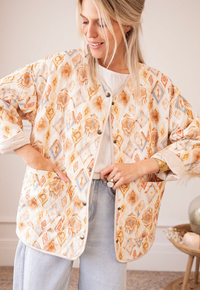 Botanical Quilt Blue/Butter Yellow - Jacket - ellemilla