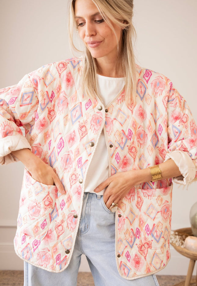 Botanical Quilt Pink/Blue - Jacket - ellemilla