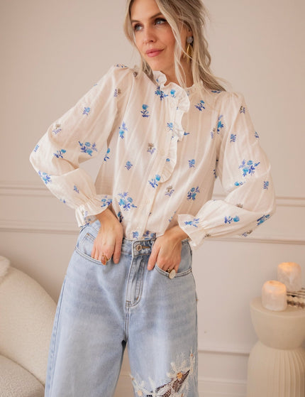 Bouquet Of Blue White/Blue - Blouse - ellemilla