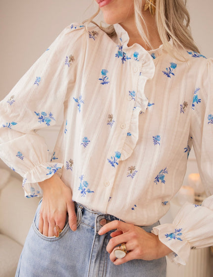 Bouquet Of Blue White/Blue - Blouse - ellemilla