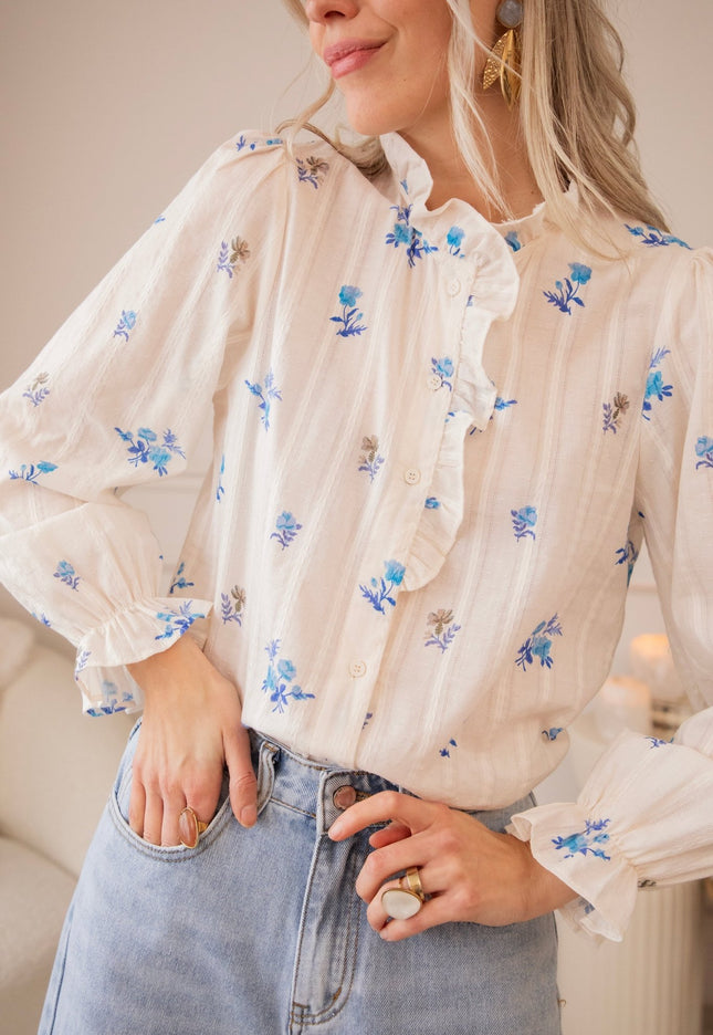 Bouquet Of Blue White/Blue - Blouse - ellemilla