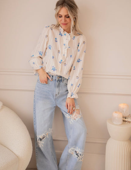 Bouquet Of Blue White/Blue - Blouse - ellemilla