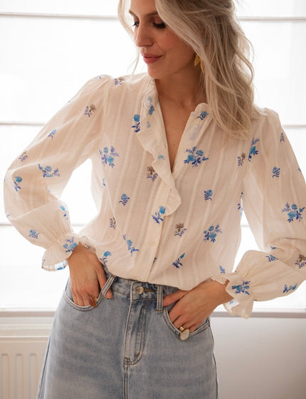 Bouquet Of Blue White/Blue - Blouse - ellemilla