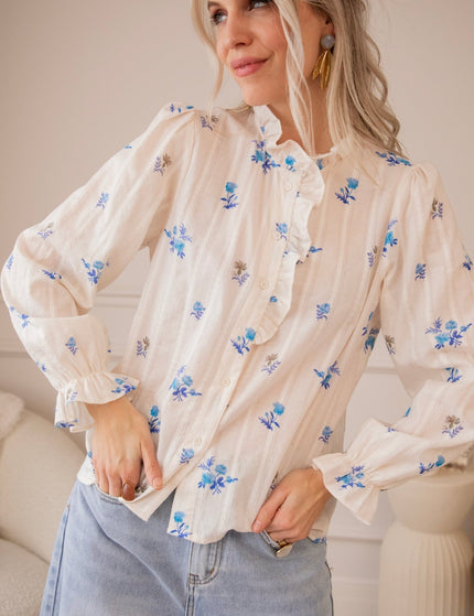 Bouquet Of Blue White/Blue - Blouse - ellemilla