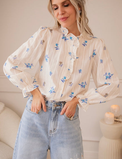 Bouquet Of Blue White/Blue - Blouse - ellemilla