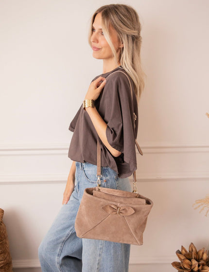 Bow Belle Taupe - Handtas - ellemilla