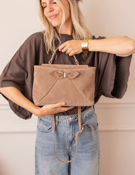 Bow Belle Taupe - Handtas - ellemilla