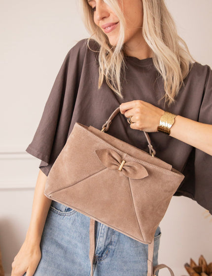 Bow Belle Taupe - Handtas - ellemilla