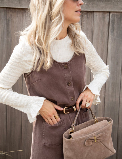 Bow Belle Taupe - Handtas - ellemilla