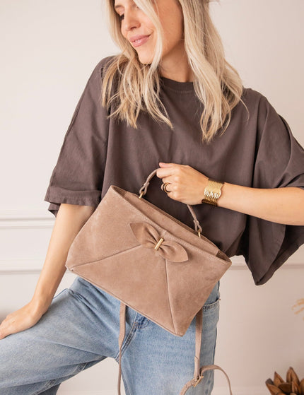 Bow Belle Taupe - Handtas - ellemilla