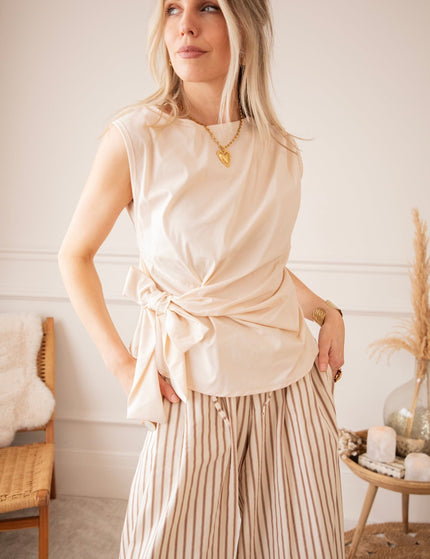 Bow Flow Beige - Top - ellemilla