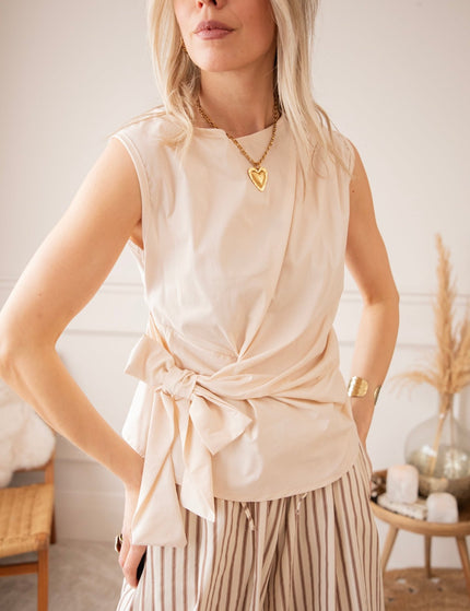 Bow Flow Beige - Top - ellemilla