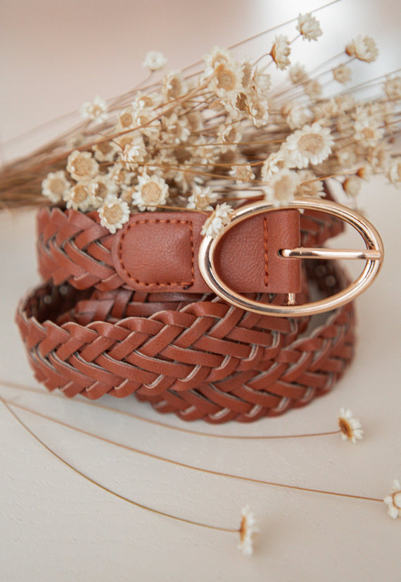 Braid Belt Camel - Riem - ellemilla