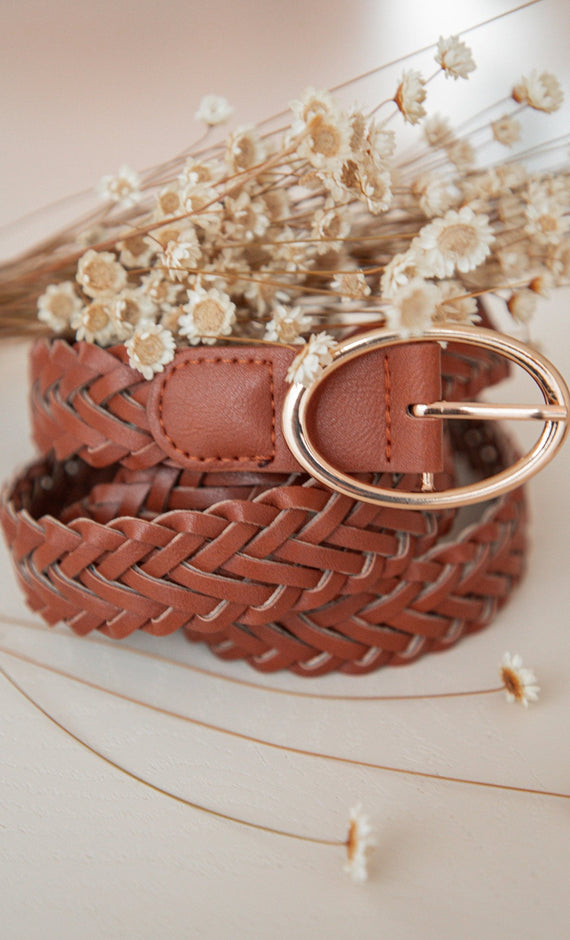 Braid Belt Camel - Riem - ellemilla