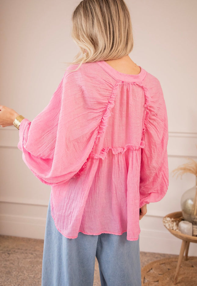 Breezy Moments Sweet Pink - Blouse - ellemilla