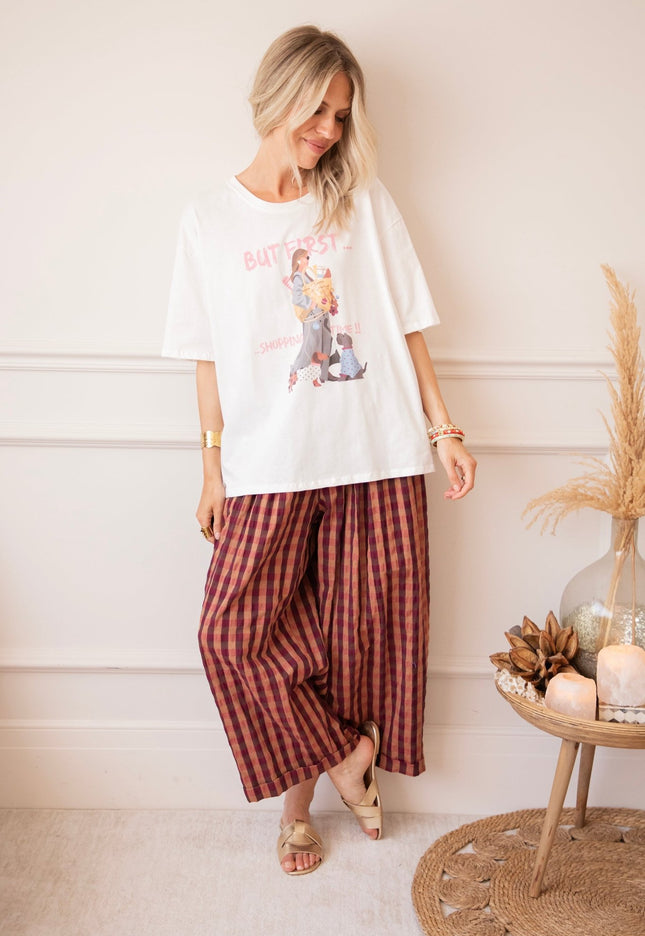 But First Shopping Time White - T-Shirt - ellemilla