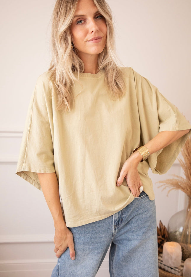 Butterfly Base Dusty Green - T-Shirt - ellemilla