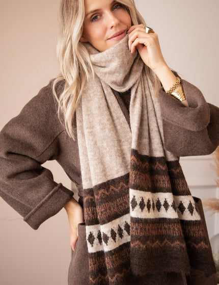 Cabin Calling Taupe/Brown - Sjaal - ellemilla