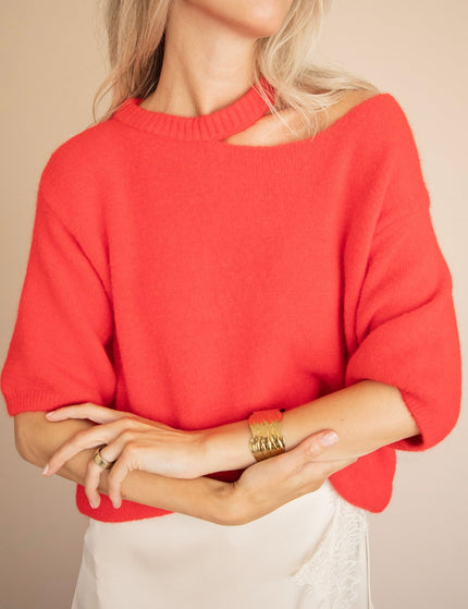 Camille Cut Out Red - Trui - ellemilla