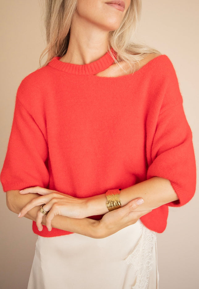 Camille Cut Out Red - Trui - ellemilla